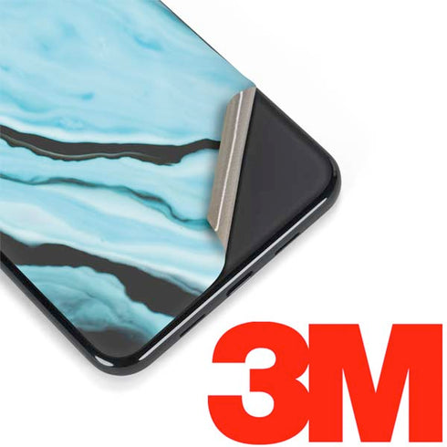 Aqua Blue Marble Ink Google Pixel 3a Skin